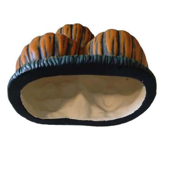 Ceramic Jack-O-Lantern Pumpkin People Smiling With Bow Ties Vintage Hall… - Picture 9 of 9